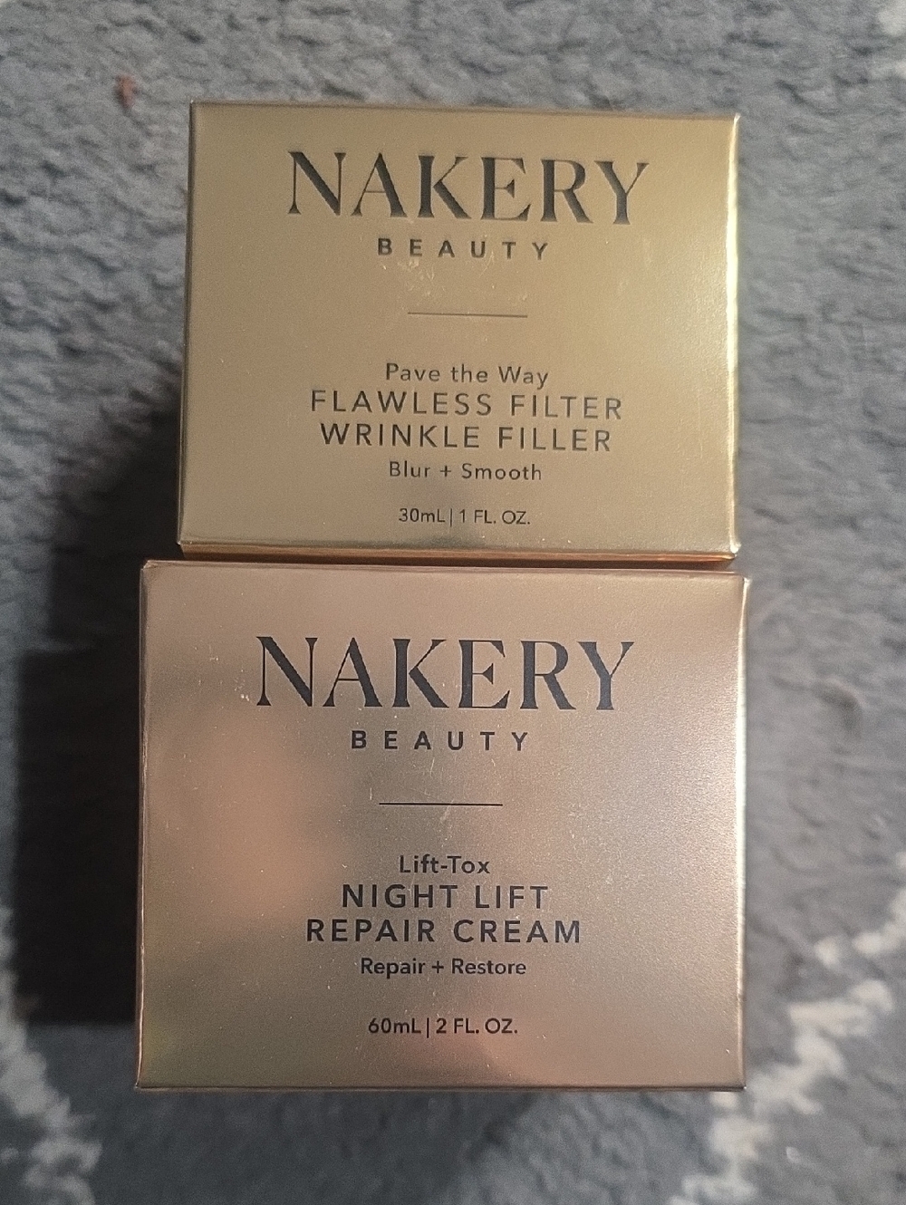 Nakery Night Lift Repair Cream & Flawless Filter Wrinkle Filler – Gold